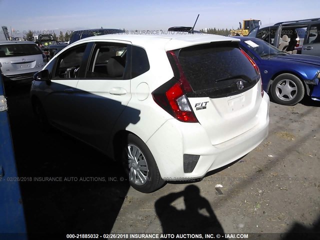 JHMGK5H53HS003818 - 2017 HONDA FIT LX WHITE photo 3