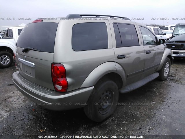 1D4HD48K76F138390 - 2006 DODGE DURANGO SLT TAN photo 4