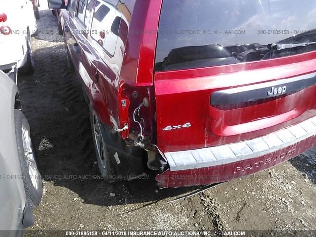 1J4FF28B29D121073 - 2009 JEEP PATRIOT SPORT RED photo 6