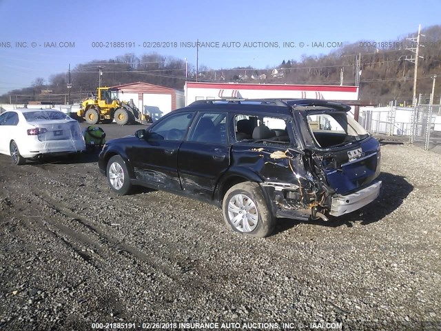 4S4BP60C587353351 - 2008 SUBARU OUTBACK BLACK photo 3