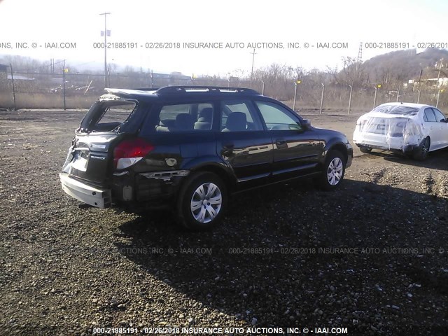 4S4BP60C587353351 - 2008 SUBARU OUTBACK BLACK photo 4