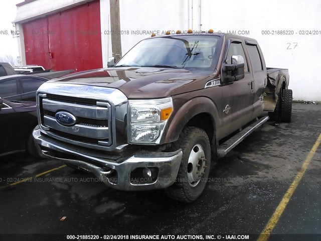 1FT8W3DT4CEA56988 - 2012 FORD F350 SUPER DUTY BROWN photo 2