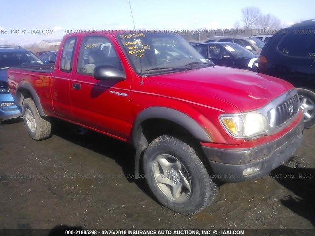 5TEWM72N11Z737838 - 2001 TOYOTA TACOMA XTRACAB RED photo 1