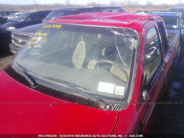 5TEWM72N11Z737838 - 2001 TOYOTA TACOMA XTRACAB RED photo 6