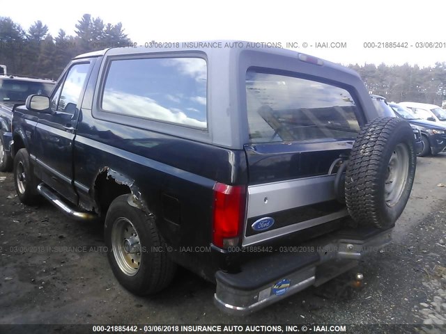 1FMEU15N4TLB03649 - 1996 FORD BRONCO U100 BLACK photo 3