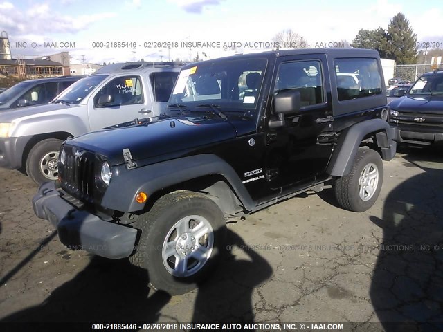 1C4AJWAG3CL229355 - 2012 JEEP WRANGLER SPORT BLACK photo 2