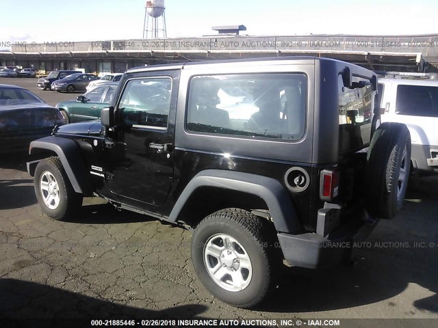 1C4AJWAG3CL229355 - 2012 JEEP WRANGLER SPORT BLACK photo 3