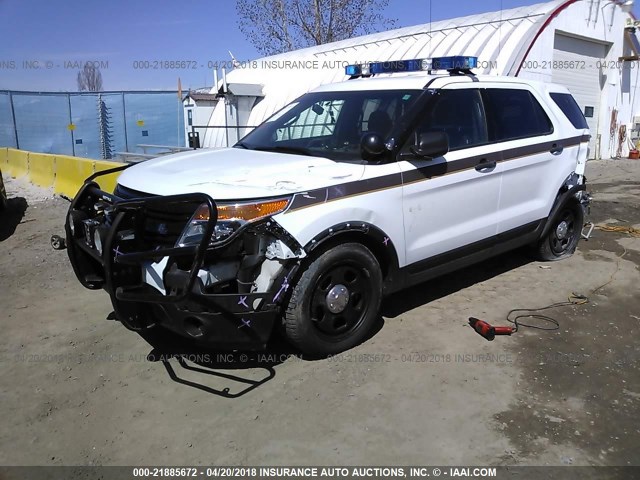 1FM5K8AR8EGA81111 - 2014 FORD EXPLORER POLICE INTERCEPTOR WHITE photo 2