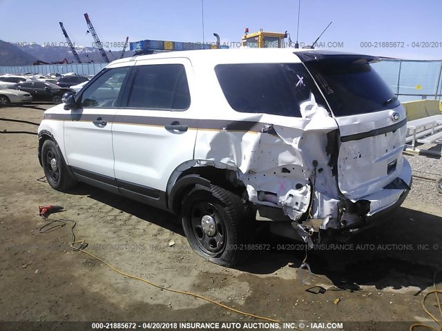 1FM5K8AR8EGA81111 - 2014 FORD EXPLORER POLICE INTERCEPTOR WHITE photo 3