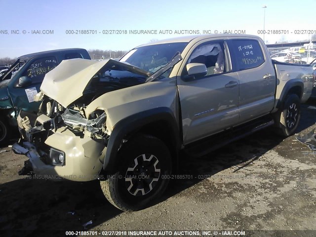 3TMCZ5AN7JM122055 - 2018 TOYOTA TACOMA DBL CAB/SR/TRDSPT/OR/PRO ტალღისფერი ფოტო 2