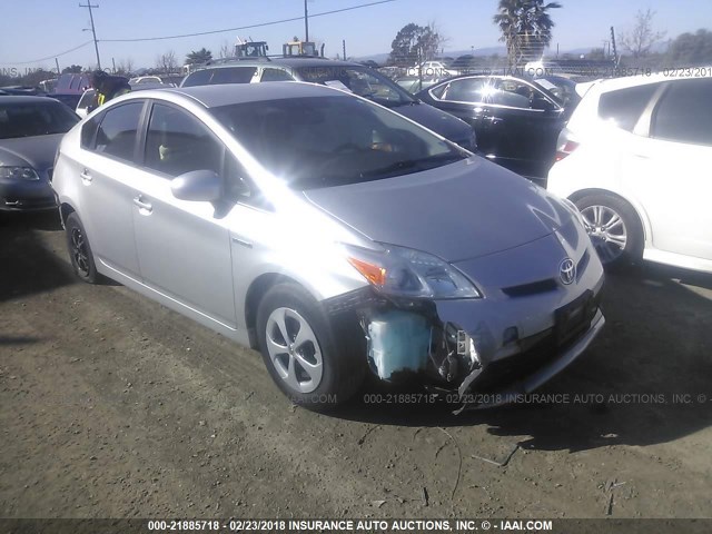 JTDKN3DU7D0339966 - 2013 TOYOTA PRIUS SILVER photo 1