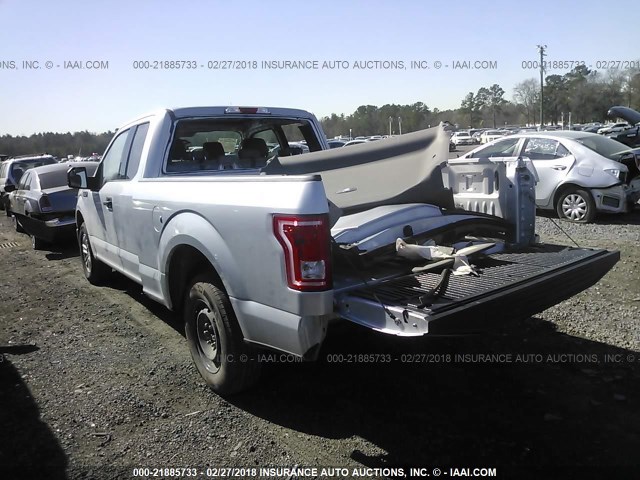 1FTEX1C85HFB04453 - 2017 FORD F150 SUPER CAB SILVER photo 3