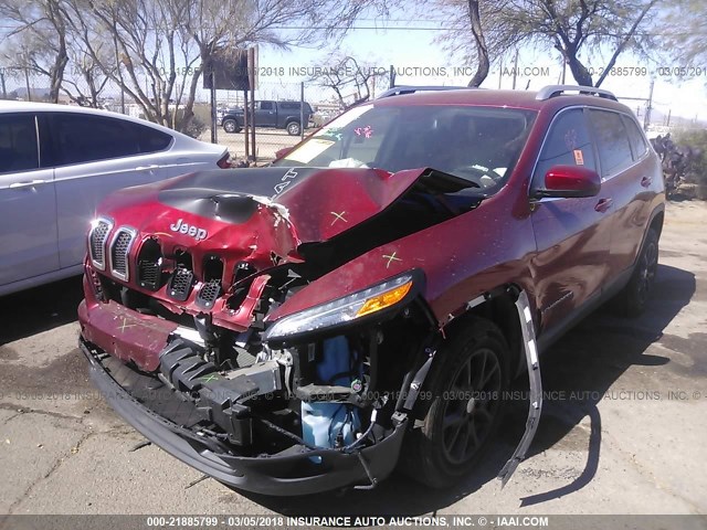 1C4PJLCB6HD222265 - 2017 JEEP CHEROKEE LATITUDE RED photo 2