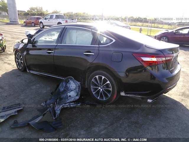 4T1BK1EB4GU213597 - 2016 TOYOTA AVALON XLE PLUS/PREMIUM/TOUR/LTD BLACK photo 3