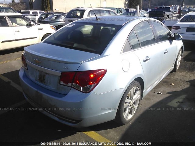 1G1PH5S9XB7245150 - 2011 CHEVROLET CRUZE LTZ BLUE photo 4