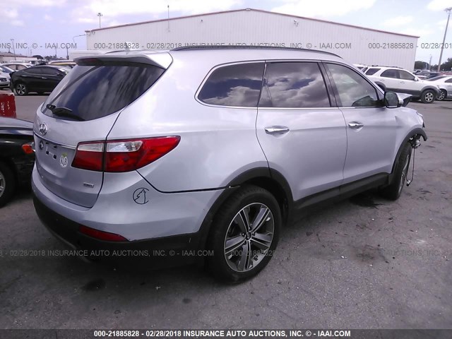 KM8SR4HF4GU133292 - 2016 HYUNDAI SANTA FE SE/LIMITED SILVER photo 4