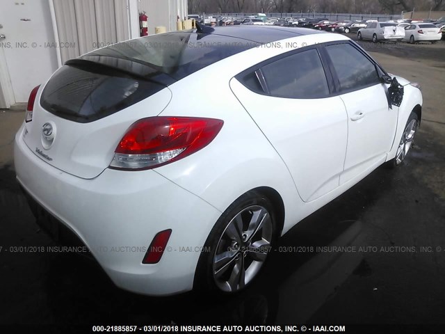 KMHTC6AD9GU288723 - 2016 HYUNDAI VELOSTER WHITE photo 4