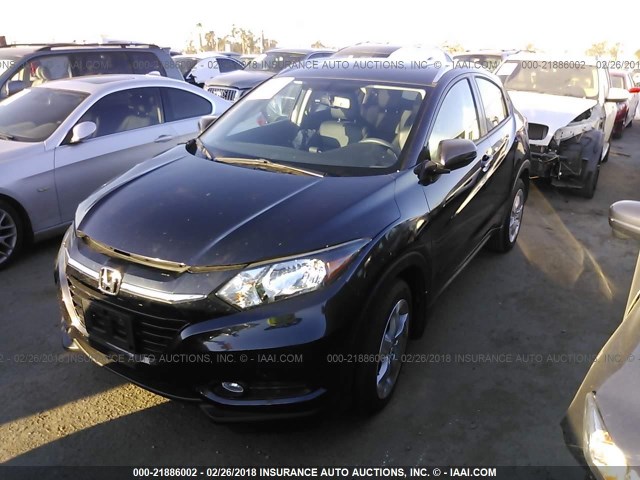 3CZRU5H79GM736575 - 2016 HONDA HR-V EXL BLACK photo 2