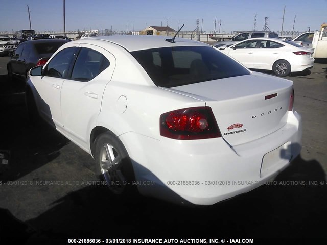 1C3CDZCB6CN156560 - 2012 DODGE AVENGER SXT WHITE photo 3