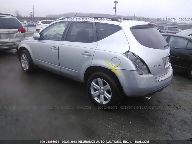 JN8AZ08W96W528519 - 2006 NISSAN MURANO SL/SE/S SILVER photo 3