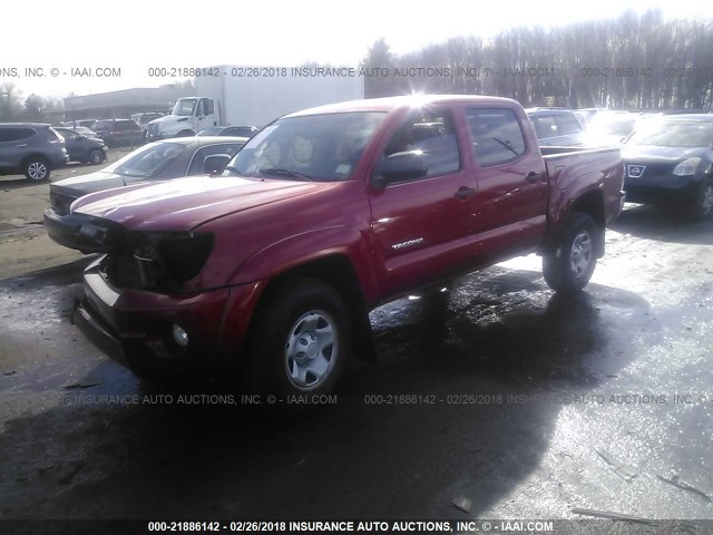 3TMJU62NX9M077134 - 2009 TOYOTA TACOMA DOUBLE CAB PRERUNNER RED photo 2