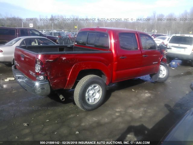3TMJU62NX9M077134 - 2009 TOYOTA TACOMA DOUBLE CAB PRERUNNER RED photo 4