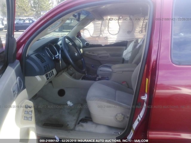 3TMJU62NX9M077134 - 2009 TOYOTA TACOMA DOUBLE CAB PRERUNNER RED photo 5