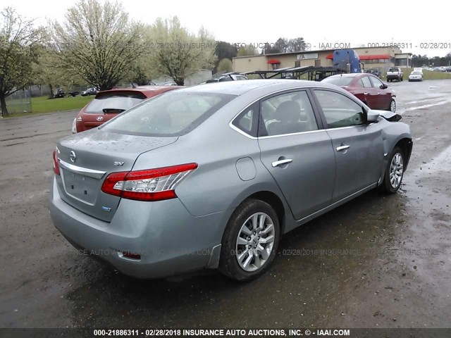 3N1AB7AP8EL668905 - 2014 NISSAN SENTRA S/SV/SR/SL GRAY photo 4