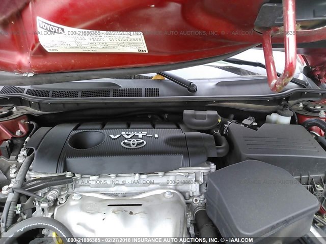 4T4BF3EK8AR018731 - 2010 TOYOTA CAMRY SE/LE/XLE RED photo 10