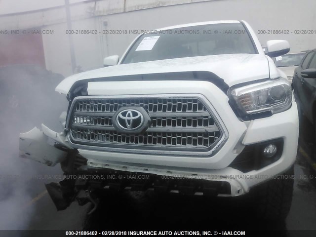 3TMCZ5AN9GM031149 - 2016 TOYOTA TACOMA DBL CAB/SR/SR5/TRD SPT/OR WHITE photo 6