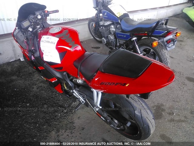 JH2PC35012M309124 - 2002 HONDA CBR600 F4 RED photo 3