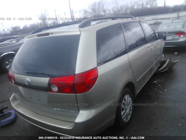 5TDZK23CX9S275971 - 2009 TOYOTA SIENNA CE/LE TAN photo 4