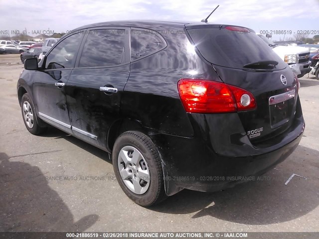 JN8AS5MVXEW711926 - 2014 NISSAN ROGUE SELECT S BLACK photo 3