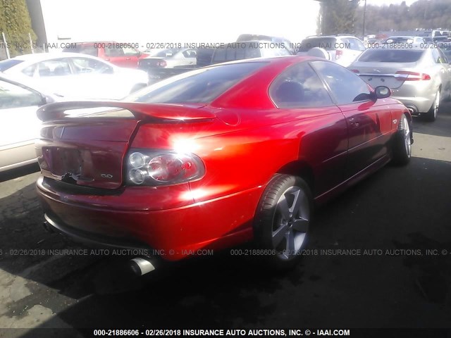 6G2VX12U96L508862 - 2006 PONTIAC GTO RED photo 4