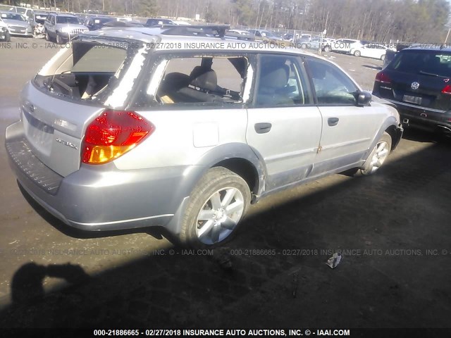 4S4BP61CX66350303 - 2006 SUBARU LEGACY OUTBACK 2.5I SILVER photo 4