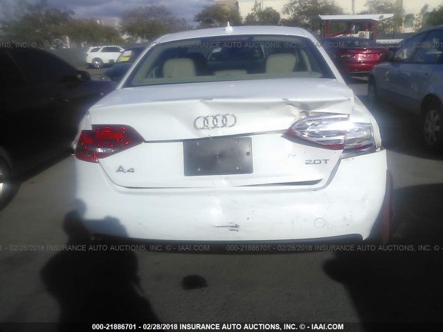 WAUAFAFL4CN008052 - 2012 AUDI A4 PREMIUM WHITE photo 6