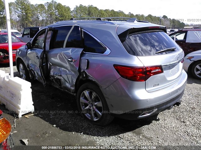 5FRYD4H95GB060514 - 2016 ACURA MDX ADVANCE SILVER photo 3