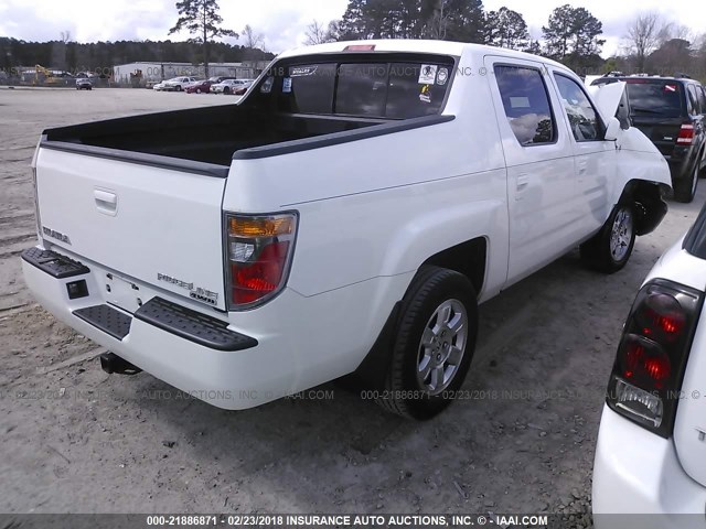 2HJYK16498H532346 - 2008 HONDA RIDGELINE RTS WHITE photo 4