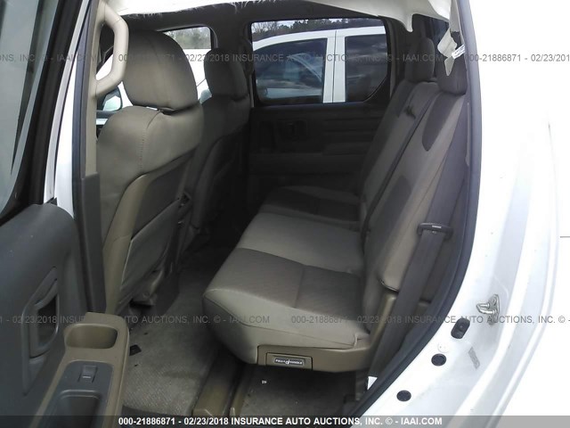 2HJYK16498H532346 - 2008 HONDA RIDGELINE RTS WHITE photo 8