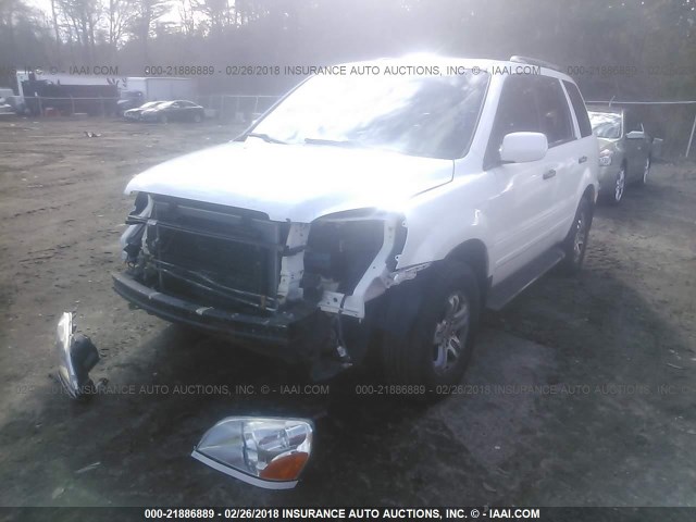 2HKYF18664H612938 - 2004 HONDA PILOT EXL WHITE photo 2