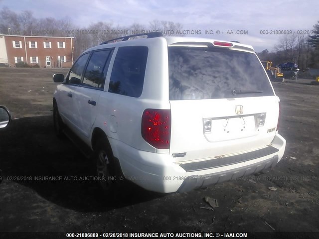 2HKYF18664H612938 - 2004 HONDA PILOT EXL WHITE photo 3