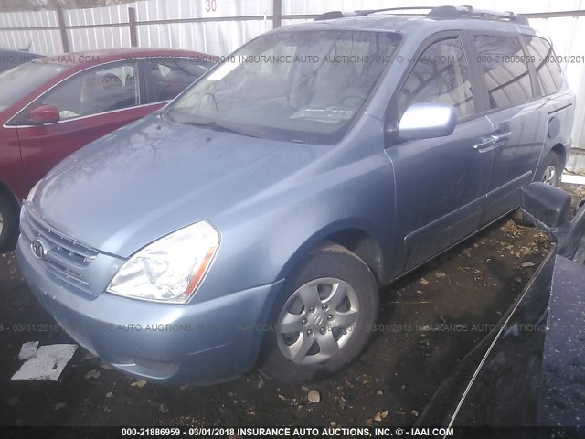 KNDMB133486248428 - 2008 KIA SEDONA BLUE photo 2