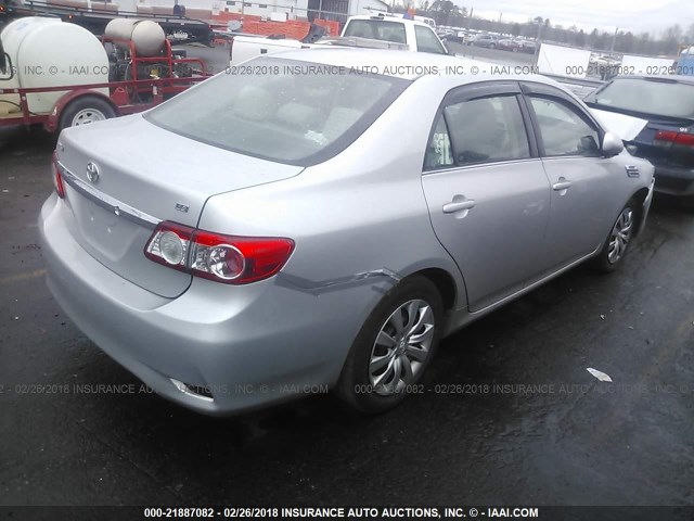 2T1BU4EE3DC964645 - 2013 TOYOTA COROLLA S/LE SILVER photo 4