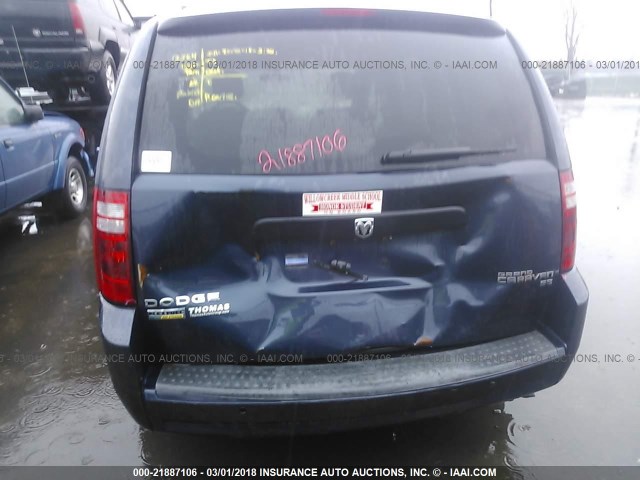 1D8HN44E19B518929 - 2009 DODGE GRAND CARAVAN SE BLACK photo 6