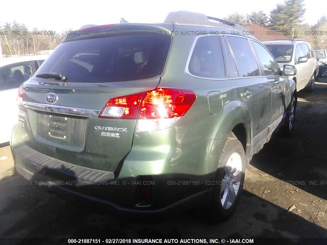 4S4BRBKC5B3313477 - 2011 SUBARU OUTBACK 2.5I LIMITED GREEN photo 4