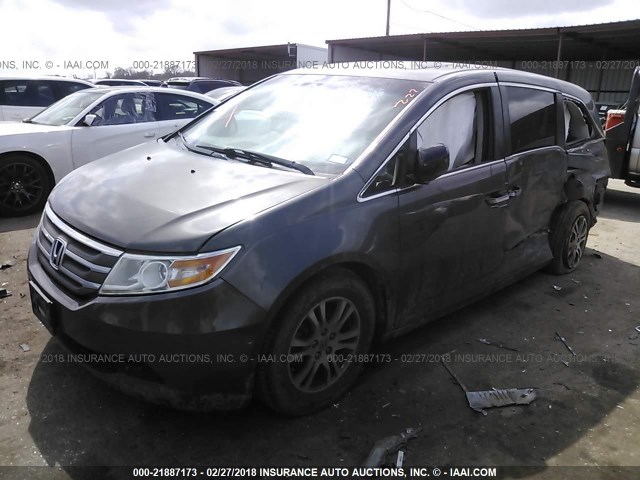 5FNRL5H67BB054680 - 2011 HONDA ODYSSEY EXL GRAY photo 2