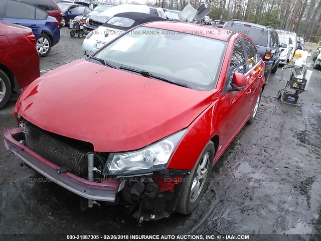 1G1PF5SC1C7383906 - 2012 CHEVROLET CRUZE LT RED photo 2