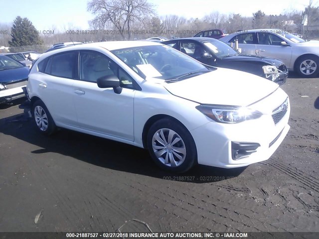 4S3GTAA64J3707228 - 2018 SUBARU IMPREZA WHITE photo 1