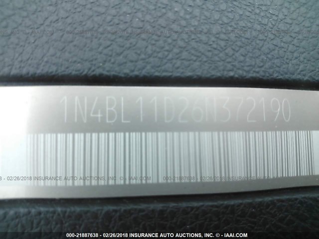 1N4BL11D26N372190 - 2006 NISSAN ALTIMA SE/SL/SE-R GRAY photo 9