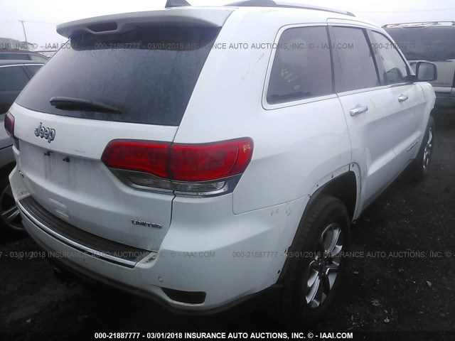 1C4RJFBG7FC166119 - 2015 JEEP GRAND CHEROKEE LIMITED WHITE photo 4